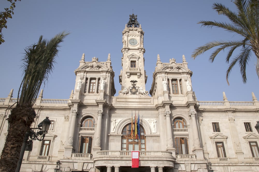 Facade of City Hall; Valencia; Spain-1